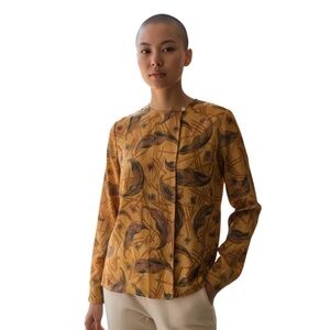 VINTAGE SK &‎ Company light weight rayon button jacket print floral, Size 10